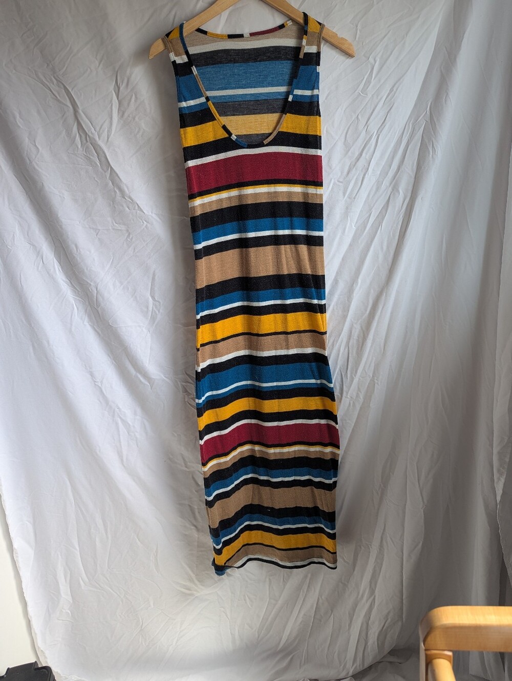 Handmade Striped Sleeveless Maxi Dress